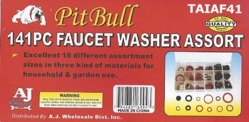 image for AJ 141-pc. Faucet Washer Assortment Kit, 18 Differnt Assorted Sizes