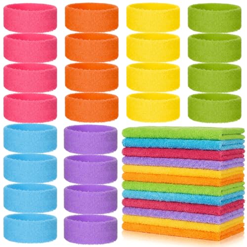 Image of Libima Kids Sweatbands Bulk Boys Headband for Sports Kids Cotton Terry Youth Sweatbands Elastic Sports Headbands Wicking Athletic Bands for Team Activity