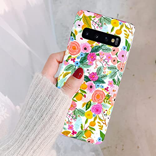 J.west Galaxy S10 Plus Case 6.4-Inch, Soft Shockproof Cute Floral Phone Protective Cover For Women, Garden Flower Pattern Design Slim Fit Anti-Scratch Phone Case For Girl #TOP7