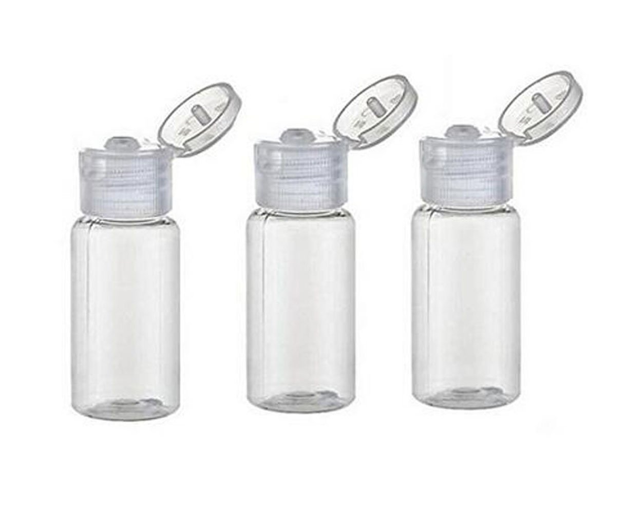 12PCS 30ml/1oz Empty Clear Plastic Sample Bottle Travel Container Jar Pot Vial with Flip Lid Perfect for Makeup Emollient Water Shower Gel Emulsion Liquid Comestic Containers (30ml/1oz)