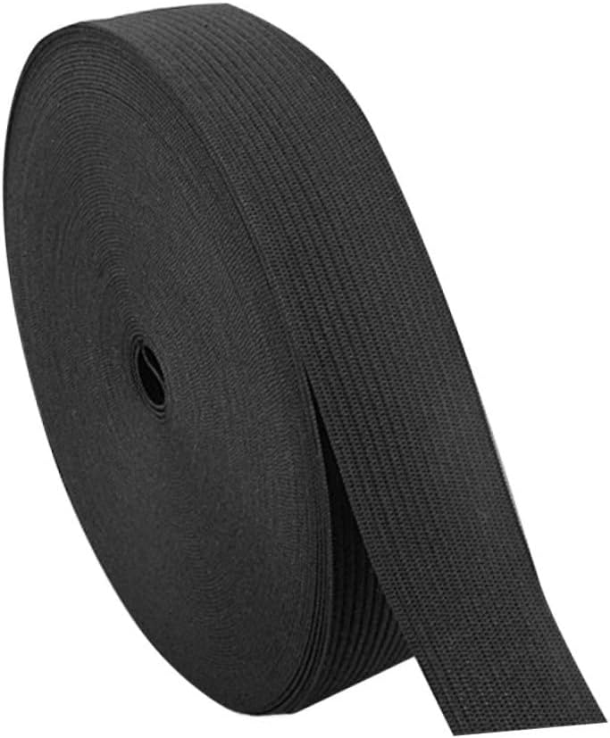 VILLCASE 1roll Meters Stretch Bands for Sewing Wide Elastic Band Knit Elastic for Clothing Projects and Garment Accessories Black Color
