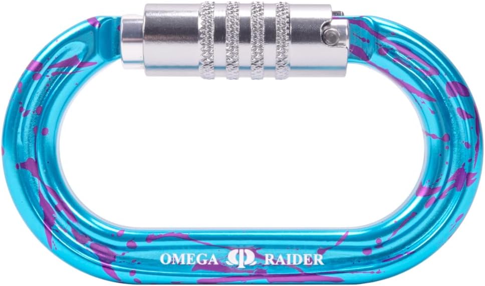 Omega Pacific Raider Professional Carabiner - NFPA 2500 Certified 3-Stage Quik-Lok System, High-Strength Aluminum Construction, Keylock Design, Tactical Rescue Equipment