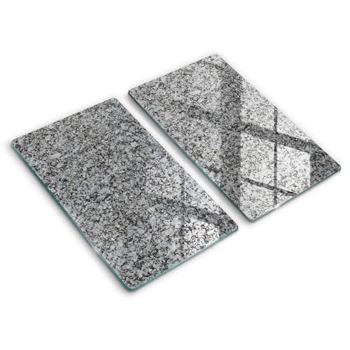 Planche à découper induction Wallfluent 2x30x52cm en verre texture pierre - 2
