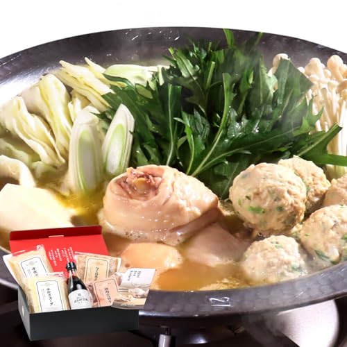 うちょうてん 水炊きセット (3〜4人前) 水炊き 鍋セット スープ 鶏肉 鶏つくね 特製ポン酢 冷凍