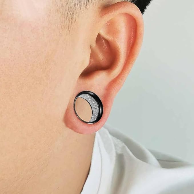 ANAZOZ Tunnel Oreille Piercing Plug 6mm Acier Inoxydable Orné De Pentacle Ajouré, Piercings Oreilles Lobe 2G 2PCS Unisexe Fantaisie