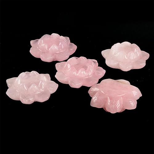 Miniatura 8 de Piedra preciosa tallada de cuarzo rosa flor de loto verde aventurina hoja de loto decoración de oficina en casa