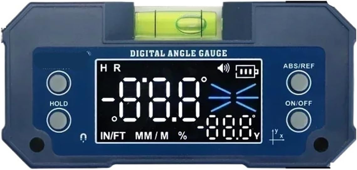 Digital Angle Protractor, Rechargeable Dual Axis High Precision Level Gauge Digital Angle Meter