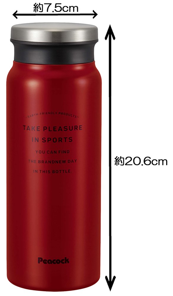 Amazon｜ピーコック 水筒 ステンレスボトル 0.6L AMZ-60 R・レッド