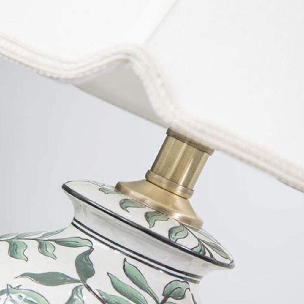 Ceramiczna lampa stołowa do salonu, klasyczna, tradycyjna, domowa, wazon, miedziana podstawa, stolik nocny