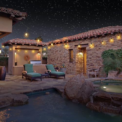 Image of Feit Electric LED Solar Powered String Lights, Dusk-to-Dawn Sensor, 20ft Shatter Resistant Outdoor String Lights, Linkable, 2700K Warm White, 15,000-Hour Lifetime, SL20-10 /SOL /V1, 11 Bulbs Included