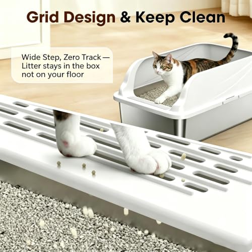 Arenero de Acero Inoxidable Grande 2-Pack para Gatos miniatura 5