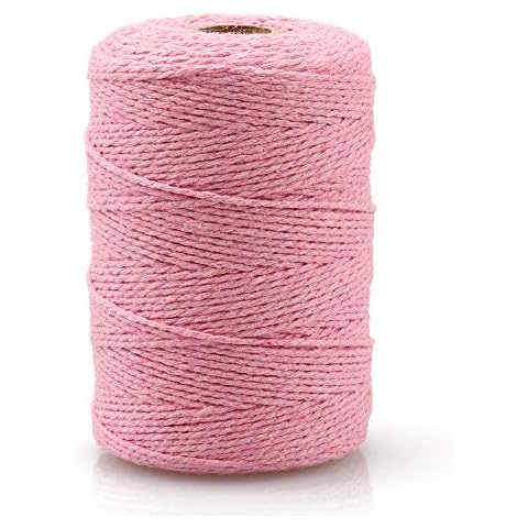 jijAcraft 200M Pink Cotton Twine String 2MM Pink String Baker Twine Packing String Cord Cover