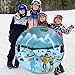 Luqeeg 41.3 Inch Snow Tube, PVC Cold Proof Thickened Inflatable Snow Sled, Ski Ring Winter Toy with Soft Grip Handles & Safety Base, Advance Seal Tube for Outdoor Sledding