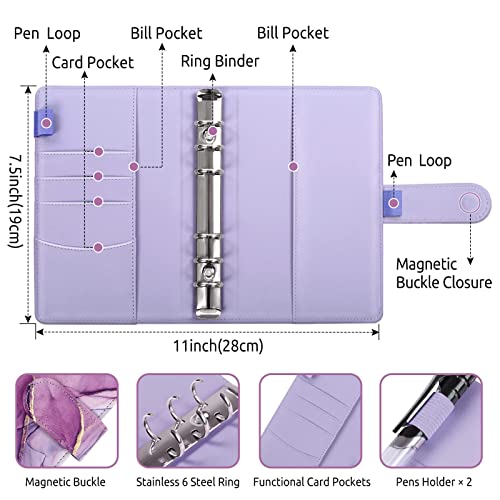 Image of SKYDUE Budget Binder, Money Saving Binder with Zipper Envelopes, Cash Envelopes and Expense Budget Sheets for Budgeting