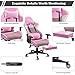 Giantex Ergonomic Gaming Chair with Massage Lumbar Support, Pink High Back Racing Style Chair, Headrest and Footrest, Reclining Height Adjustable Task Chair (Pink)