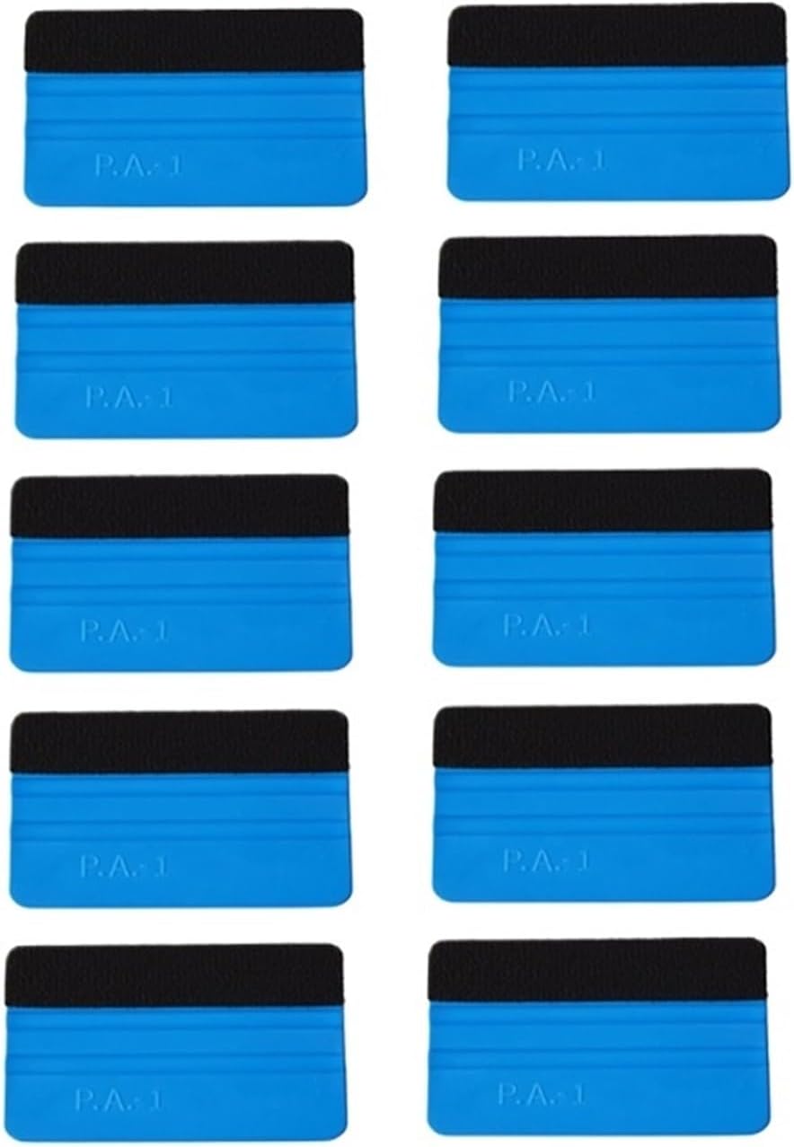 Car Vinyl Wrap Squeegee Tool with Felt Edge, Window Tint Application Scraper, Bubble Remover for Film Installation, Auto Detailing Accessories(10pcs)