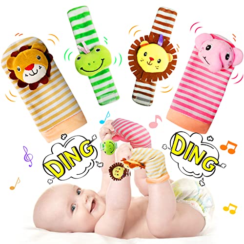 Image of Baby Rattle Toys for 0-3-6-9-12 Months Old, Newborn Infant Sensory Gift, Boy/Girl Brain Developmental Must Have Stuff. Learning Essentials Items.Montessori Accessories,Baby Rattle Socks,Wrist Rattles