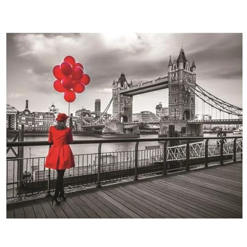 Kit Peinture Diamant Femme de Londres 5D DIY, cadeau créatif idéal