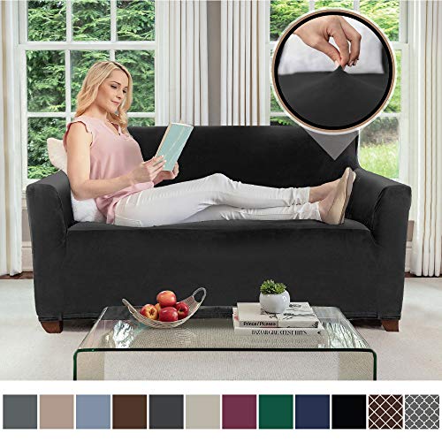 Gorilla Grip Original Velvet Fitted 1 Piece Loveseat Slipcover, Stretch Up to 54