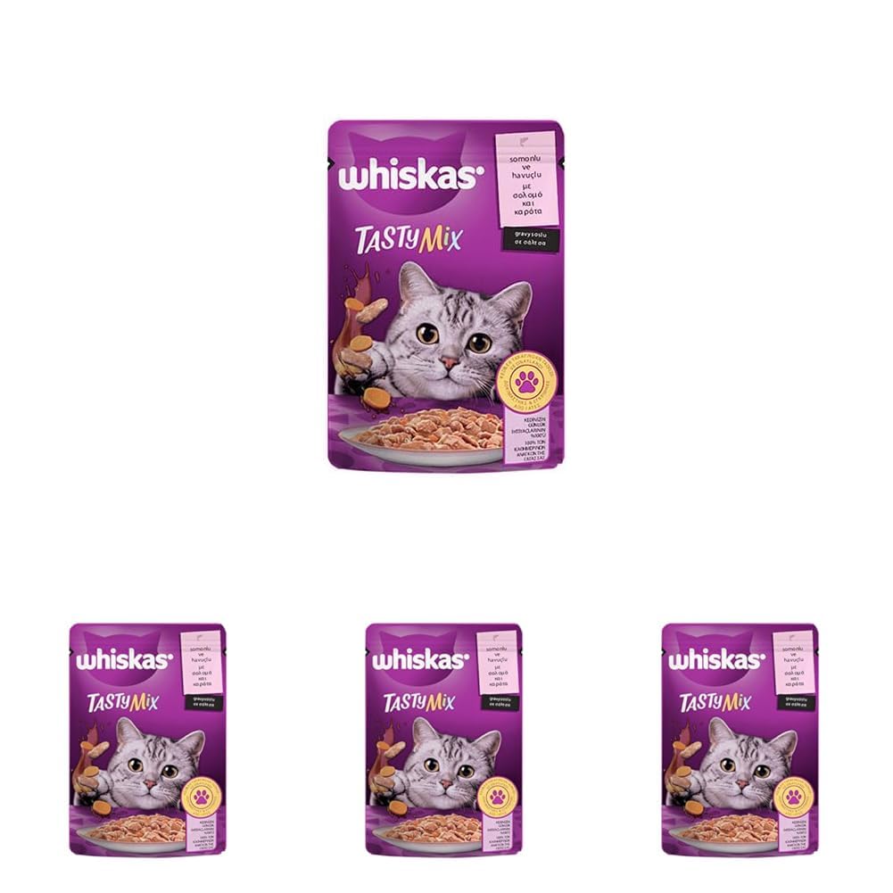 Whiskas Pouch Tastymix Sos İçinde Somonlu Ve Havuçlu Yetişkin Kedi Konservesi 85 Gr Tekli Paket (4 paketi)