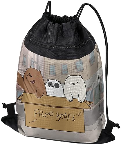 LOGOVISION We Bare Bears Baby Bears Drawstring Backpack Sports Bag Sackpack 17