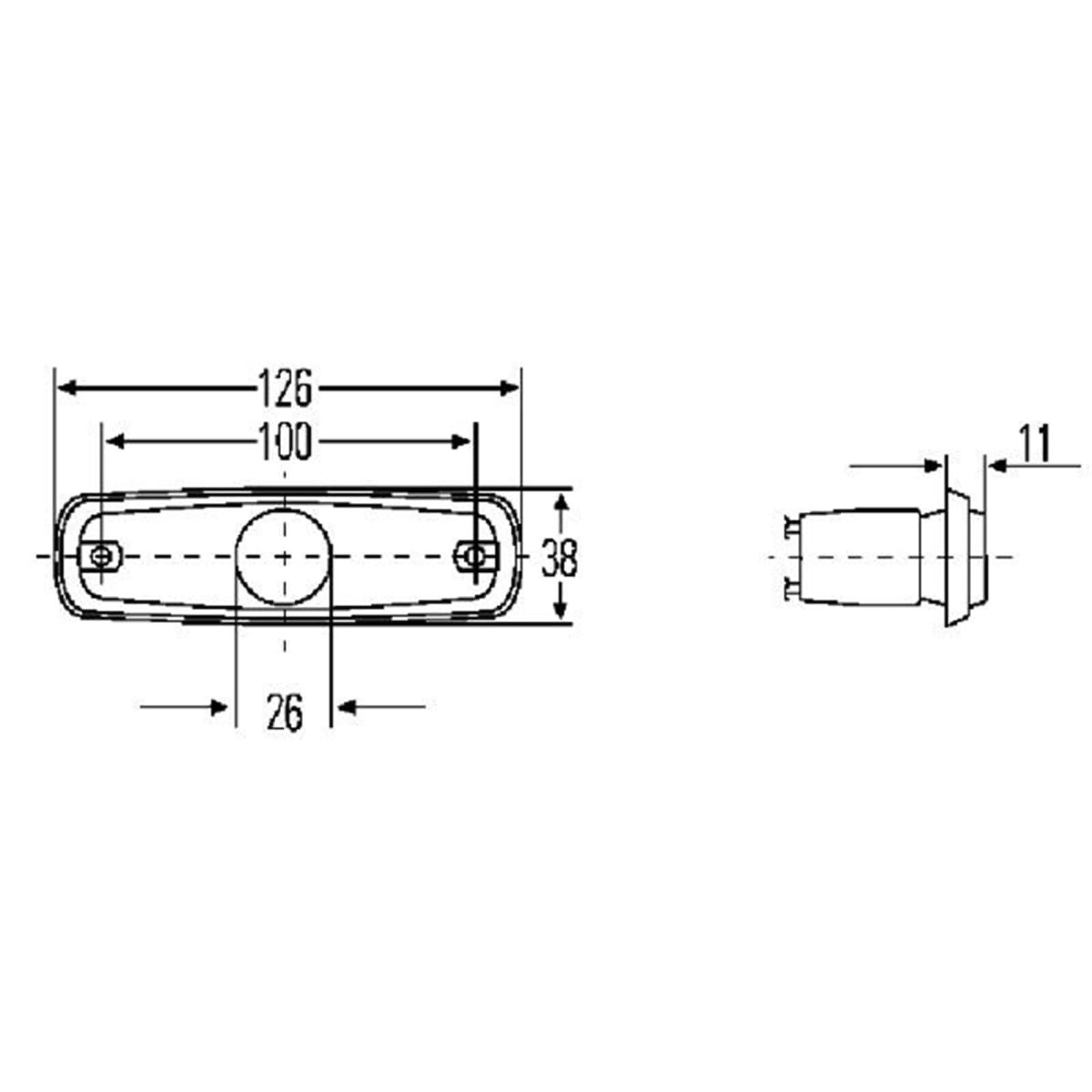 Hella 2x 2x 2PS 962 964-031 Seitenmarkierungsleuchte | 2x 2PS 962 964-031, Seitenmarkierungsleuchte