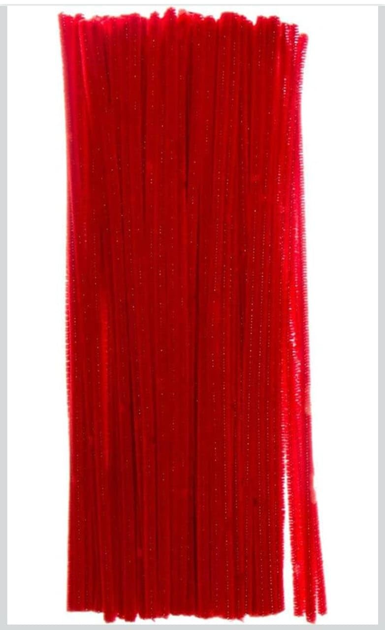 Durga Marketing DIY Chenille Stems Pipe Cleaners for Flower Making for Craft Projects and Decorations 12 Inch Pipe Cleaner Stick Long for Art & Craft, Bouquet Making Materials Pack of 100 (RED)-image-41