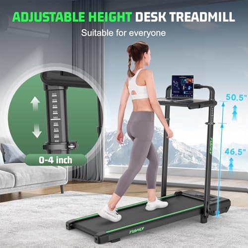 Image of FUNMILY Upgrade Walking Pad Folding Treadmill with 12% /15% Incline & Handle Bar, 3.5HP Foldable Under Desk Compact Treadmills for Home /Office /Gym, 400+lb Capacity, Shock Absorption