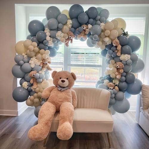Image of 108Pcs Double Stuffed Dusty Blue Balloon Garland Arch Kit
