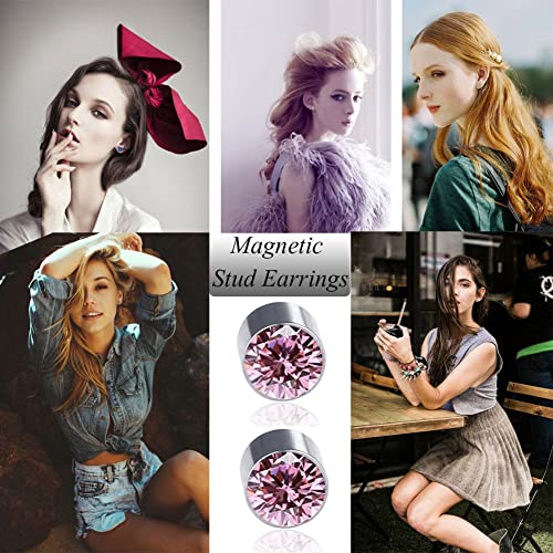 Spiritlele 12 Pairs Magnetic Earrings Set Crystal Clip On Non Piercing Fake Stud Earrings #TOP4