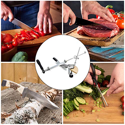 Knife Sharpener Professional Stainless Steel Kitchen Chef Knife Sharpener Home Knife Sharpening Kit Abrasive Holding System Tools With 10 Whetstones