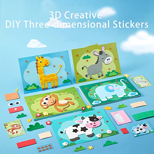 12Pcs Cartoon EVA Sticker Toys, 3D Puzzle Drawing