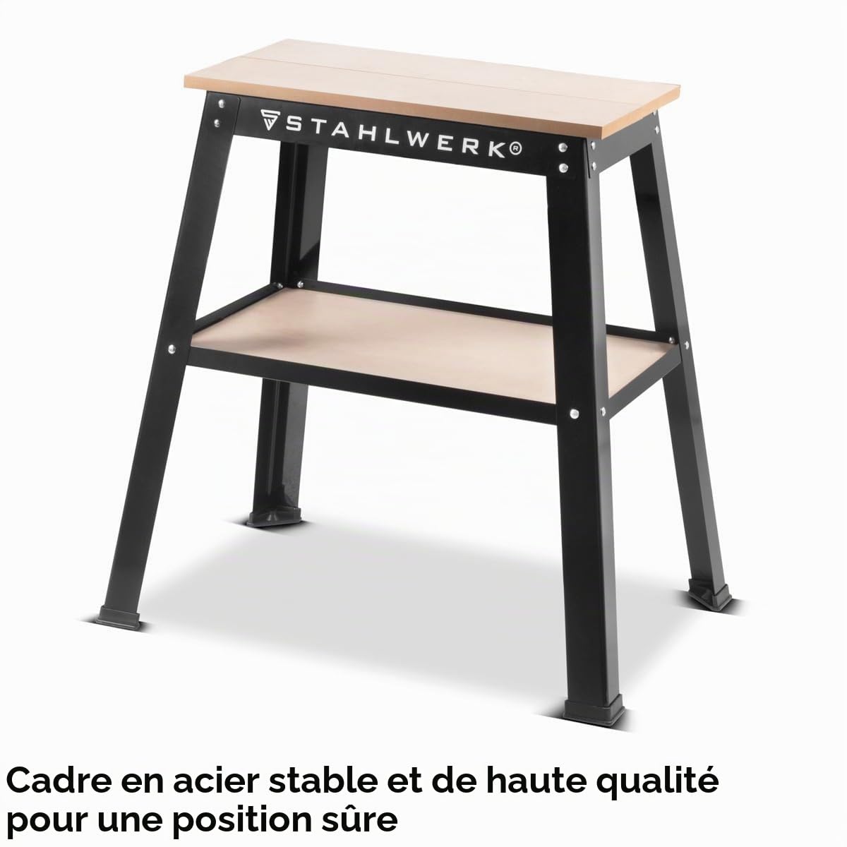 STAHLWERK Support universel pour machines UM-10 ST avec capacité de charge de 225 kg, 82 x 58 x 82 cm, table de machine réglable | Support de machine | Table de travail | Banc de travail | Table d