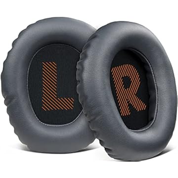SOULWIT Almofadas de Substituição Profissional para JBL Quantum 100 (Q100) Fones de Ouvido, Quantum 350 (Q350), Almofadas Auriculares com Espuma de Alta Densidade, Couro de Proteico - Titânio