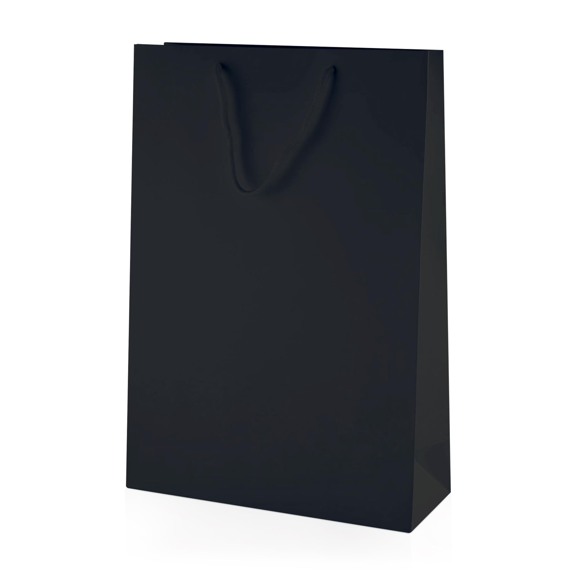 Thepaperbagstore 100× Black Medium Tall Matt Gift Bags 25×36×10cm – 250 gsm Boutique Paper Bags with Rope Handles & Reinforced Base – Ideal for Gifts, Weddings, Retail & Corporate Use — image 1