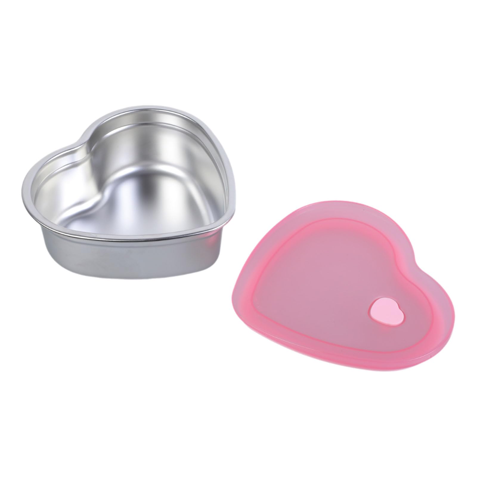 MICFENY Stainless Steels Dessert Display Bowl Efficient Cake Packaging Holders in Heart Shape Elegant Strawberry Cake Container