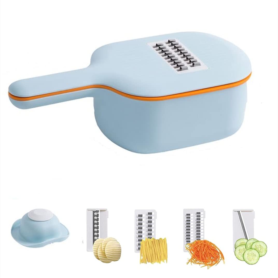 Multifunctional Chopper,Multi-function Potato Carrot Cucumber Mandoline Slicer Cutter Grater Shredders with Strainer/Kitchen Fruit and Vegetable Tools (B)