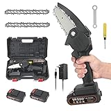Mini Chainsaw, 24V Portable Rechargeable Chainsaw,550W High Power Cordless Pruning Shears Chainsaw, 13.3" Compact and Lightweight for Garden Pruning, Wood and Tree Branch Cutting.