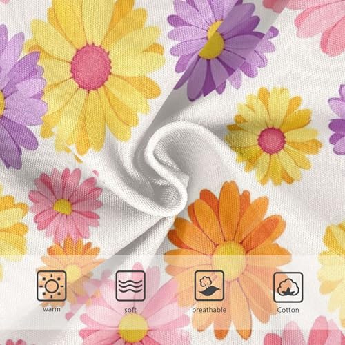 Toddler Girls Underwear 2t Cotton Panties for Girl Fun Kids Briefs Undies Colorful Daisy Flowers Pink Purple3