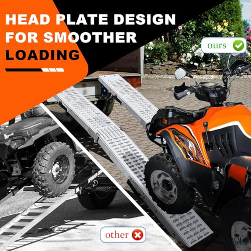HQSLC 72.5" Heavy Duty Folding Loading Ramps, 1500lb Capacity, Ideal for Motorcycles, Lawn Mowers, ATVs, UTVs, and More – Pack of 2 with Safety Straps and Gloves by HQSLC - Image 7