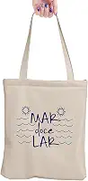 Bolsa de Moda Praia Ecobag Mar doce Lar Sacola Feminina Ecológica Algodão Cru