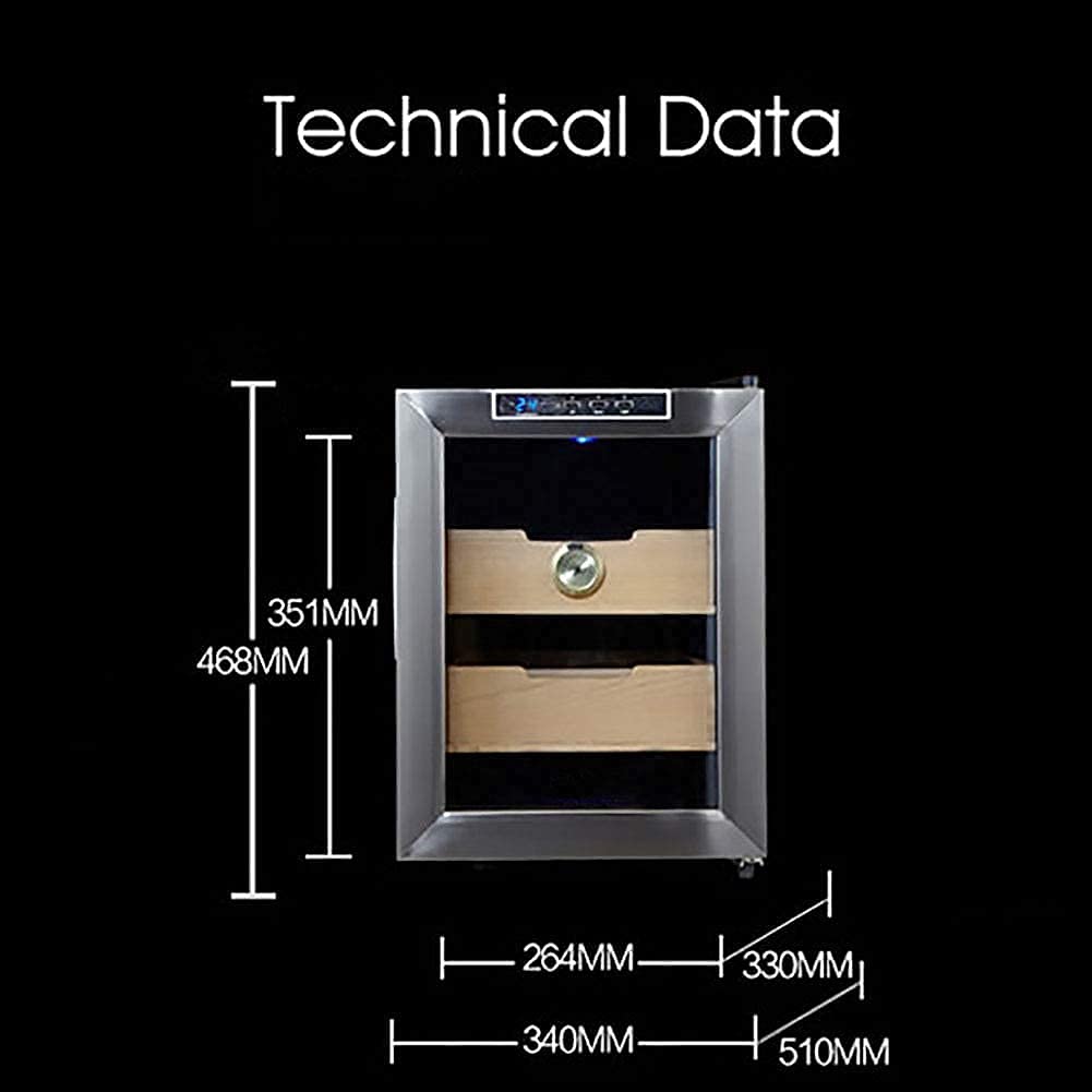 BAtlam Zigarrenschrank Freistehender Zigarrenkühler Kleiner Mini-Schwarzer Zigarrenhumidor Frontglastür Theke leiser Betrieb Kompressor Temperatur einstellen