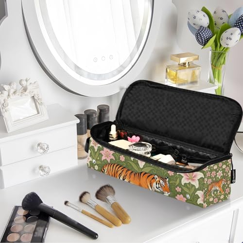 Bolso de viaje para herramientas de cabello y tapete resistente al calor con cremallera, organizador portátil para planchas, rizadores y cepillos miniatura 7