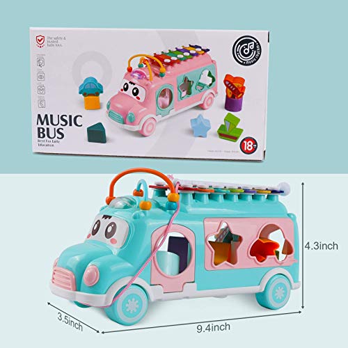 DeXop Baby Toy Xylophone 12-18 Months,Infant Musical Car with Shape Blocks,Sensory Toys for Toddlers 1-3,Educational Learning Gift for Girls and Boys,Kids Birthday Favors - Thumbnail 7