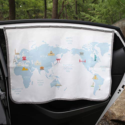 Ύ ԗpՌTVF[h J[e ? qEԂEybgp UVJbgh~ ? X`[t[hAp pJ[e Car SunShade (1) (Travel Map)