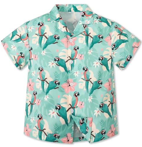 Image of Betusline Girls' and Womens' Hawaiian Shirt Blouse Button Down Beach Shirts