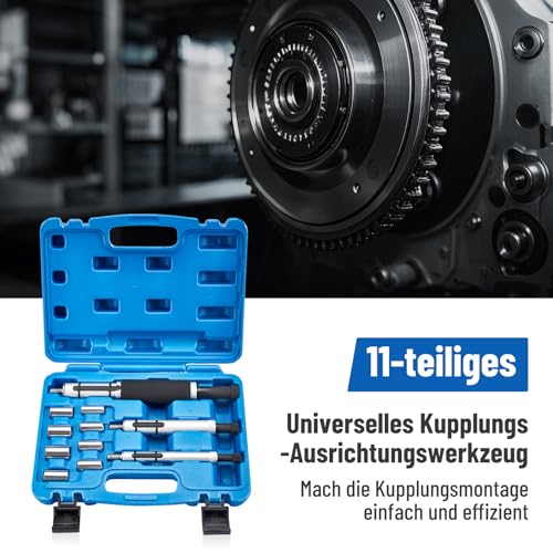 Gedlex 11-teiliges Kupplungszentrierwerkzeug, 12-20mm Kupplung Zentrierwerkzeug Universal, Tragbarer Zentrierwerkzeugsatz Kupplung für die Meisten Autos und Leichte Nutzfahrzeuge