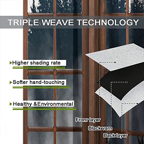 Misty Forest Landscape Curtains, Wooden Window Forest Mountain Rustic Bedroom Living Room Kitchen Blackout Curtains 42X45 Inch #TOP6