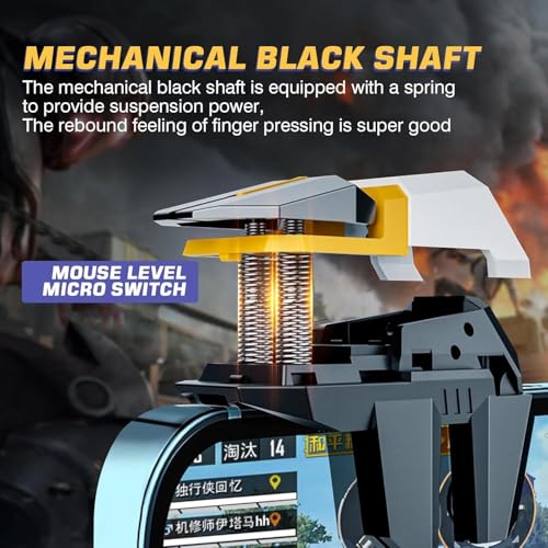 Image of Cubonic 6-Finger PUBG Gaming Trigger, Sensitive Aim and Shoot Mobile Joystick Controller for Android Phones & Smartphones | Yellow