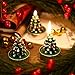 12 Pieces Christmas Tree Tealight Candles Handmade Delicate Tree Candles for Christmas Home Decoration Gifts (Green, White)